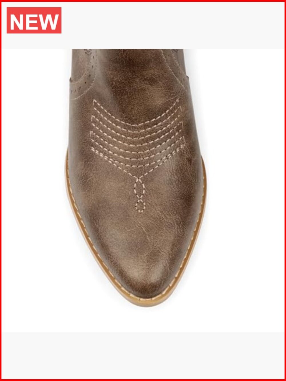 Mid-Calf Cowboy Boots Pointy Toe Western Embroidered Faux Leather Chunky Heels - Picture 5 of 7